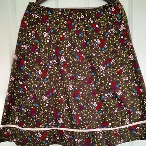 Hanna Andersson A-Line Floral Cotton Skirt Sz L  Multicolor